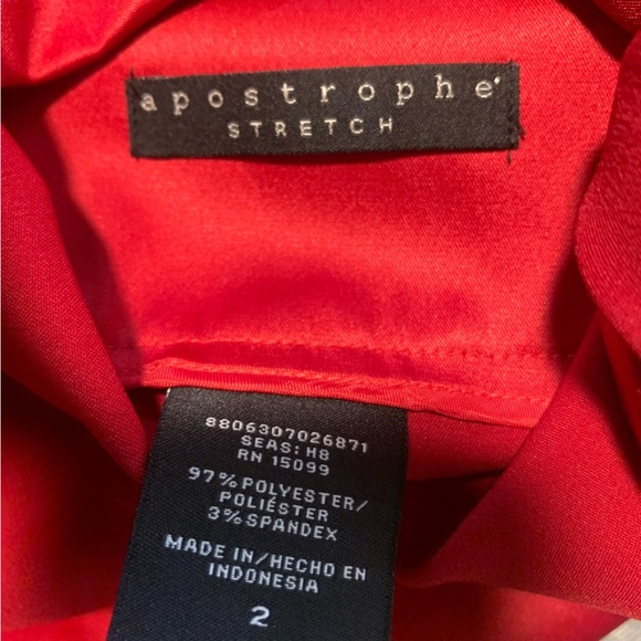 Apostrophe Stretch Cyprus Group Rocket Red Size Silky Skirt 2 NWOT - Picture 6 of 11